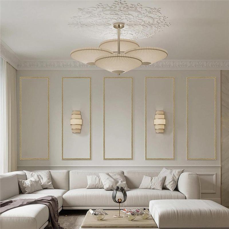 AAAF X16.4FT 0.8" Dourado Champagne Moldura Coroa Acabamento-Decorações de Parede Florais-Descascar e Colar Design 3D Para Espelhos, Molduras de Móveis