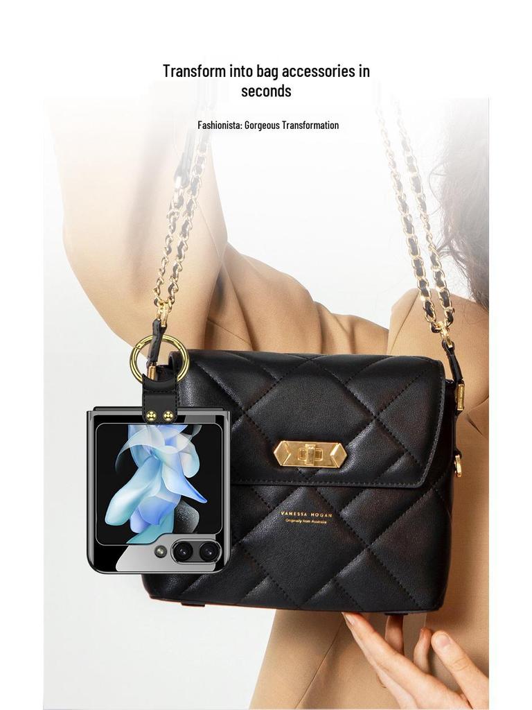 Samsung Z Flip5 Case with Ring: Electroplated, Foldable, Anti-Fall Protection