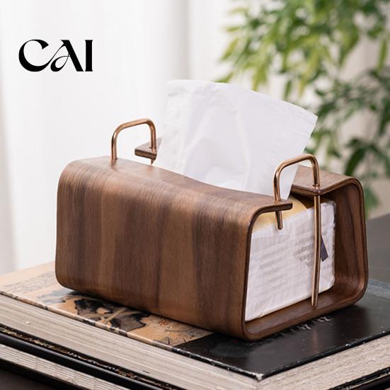 Napkin Storage Organizer Wooden Tissue Holder, Rectangular Decorative Paper Dispenser, Compact Dispenser Organizer, for Office Desk Home Decor Dining