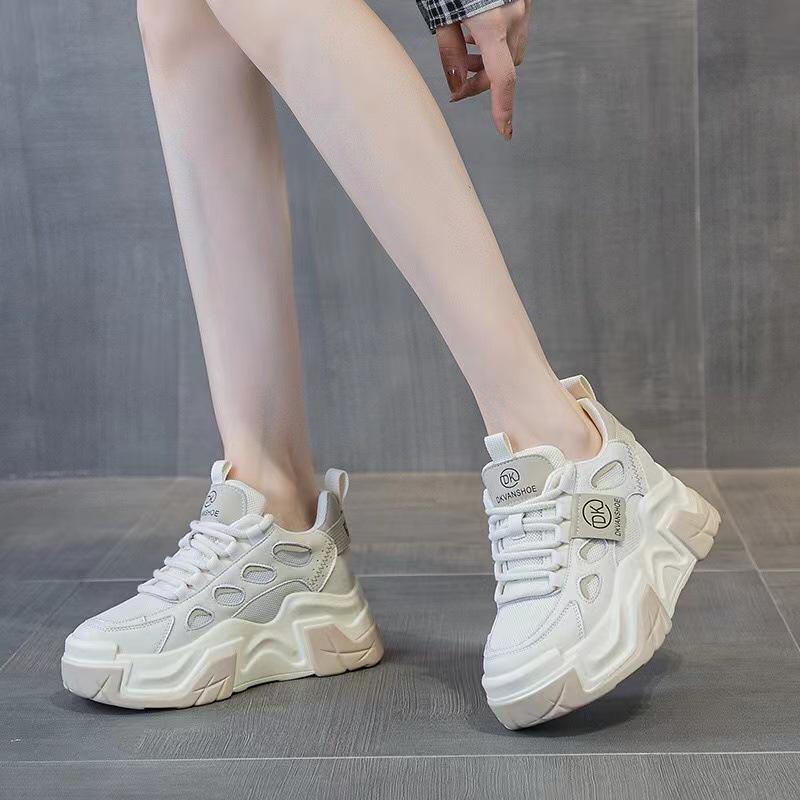 Platform dad shoes autumn and winter new leather muffin small man velvet ins trendy casual sneakers