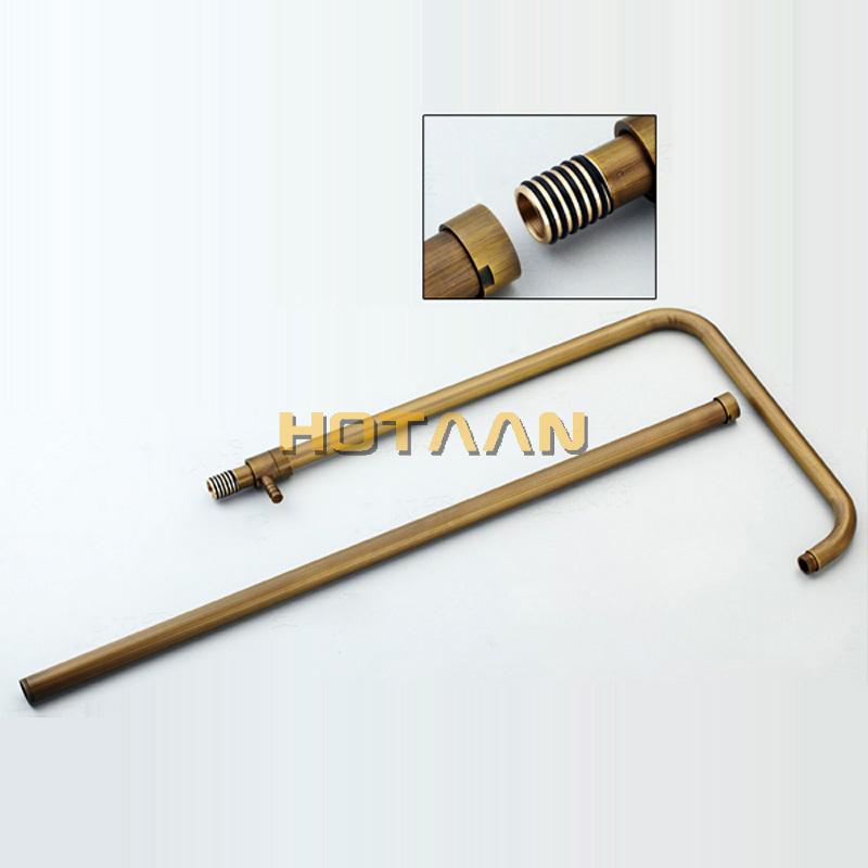 Luxury NEW Bathroom Surface Mount Brass Rainfall Shower Faucet Set Antique Brass with Handshower + Tub Spout + 8" Shower Head