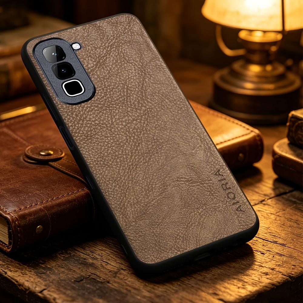 Phone Case - Solid Color Faux Leather Phone Case for Infinix Hot 70 60 50 Pro 60I Note 60 50 Pro 50X, Smart Precise Camera Hole Placement