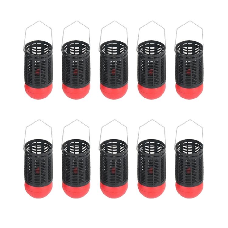 10Pcs Thrower Feeder Holder Fishing Lure Basket Cage Badminton Type Nesting Device Fishing Soft Baits Throwing Device