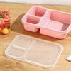 D5 1Pcs Bento Lunch Box for Kids Adults Reusable Food Storage Box Container 3 Compartment Lunch Box for School Work and Travel
