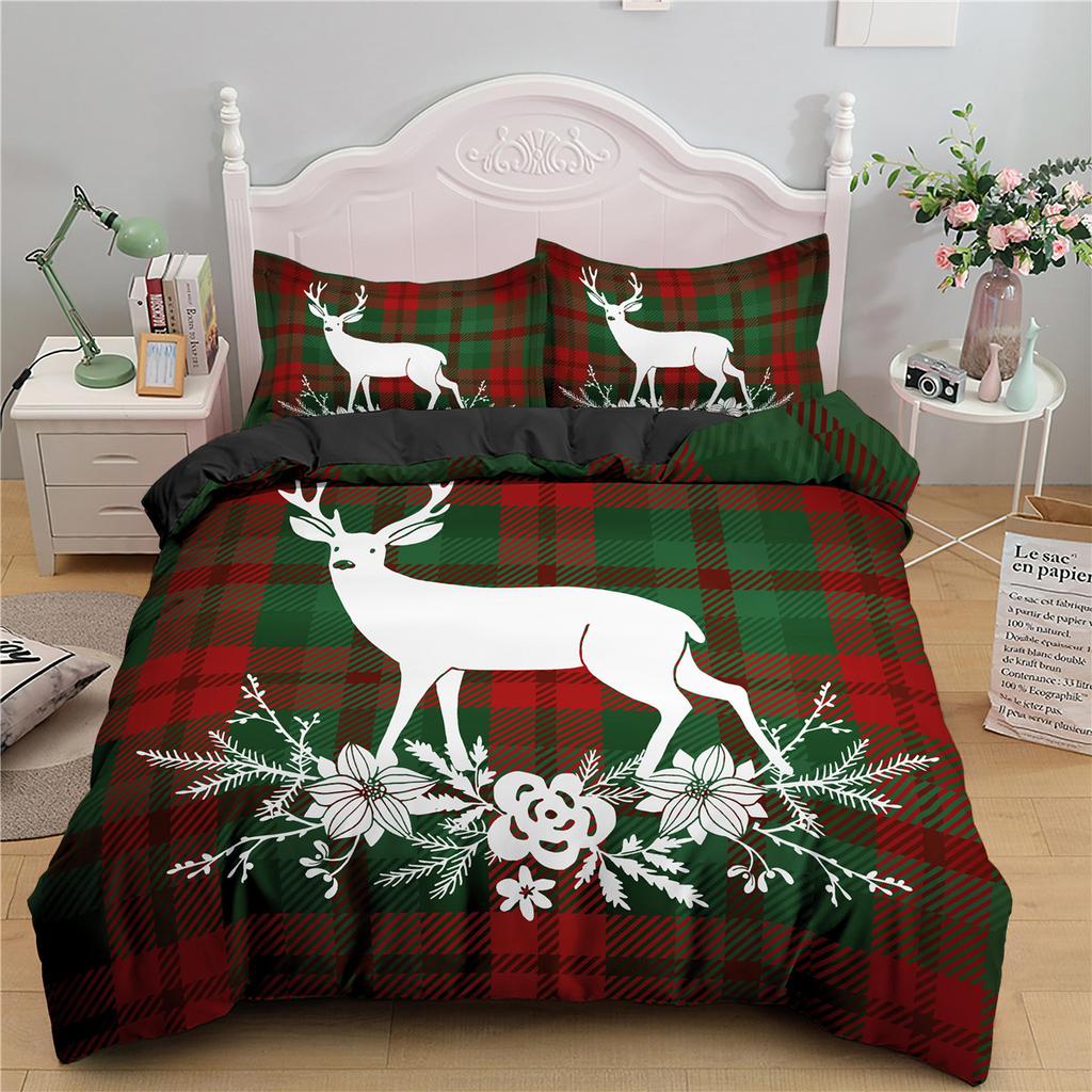 3D Christmas Bedding Set Christmas Atmosphere Decoration HD Printing Duvet Cover 2/3 Pieces AU/EU/US/UK/DE Full-size Soft Home Decoration