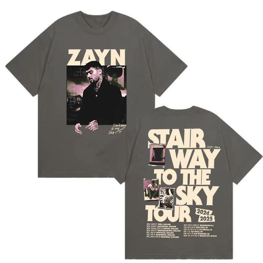 Vintage Zayn Malik Startway To The Sky Album 2025 Grafická Trička Pánská Hip Hop Móda Bavlněné Tričko s Krátkým Rukávem Streetwear
