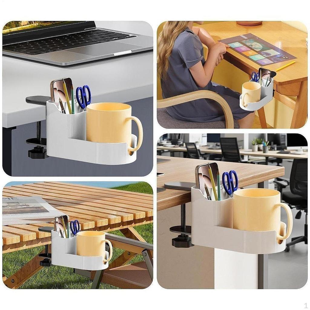 Desk Cup Holder Storage Box Edge Organizer Multifunction Portable Drinking Bottle