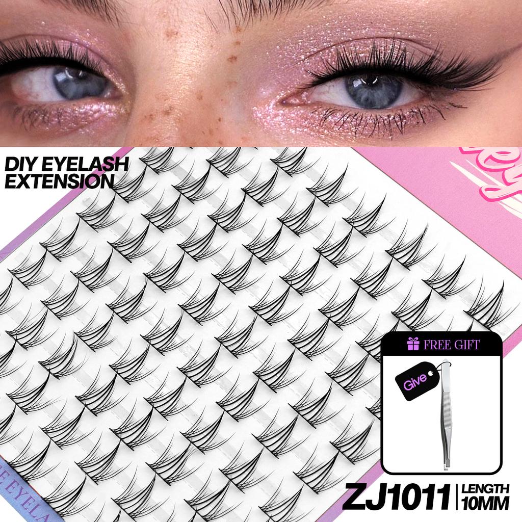 DIY-Cluster, falsche Wimpern, Cluster, Verlängerungen, einzelne Wimpern, Cluster, natürliche segmentierte Wimpernbündel