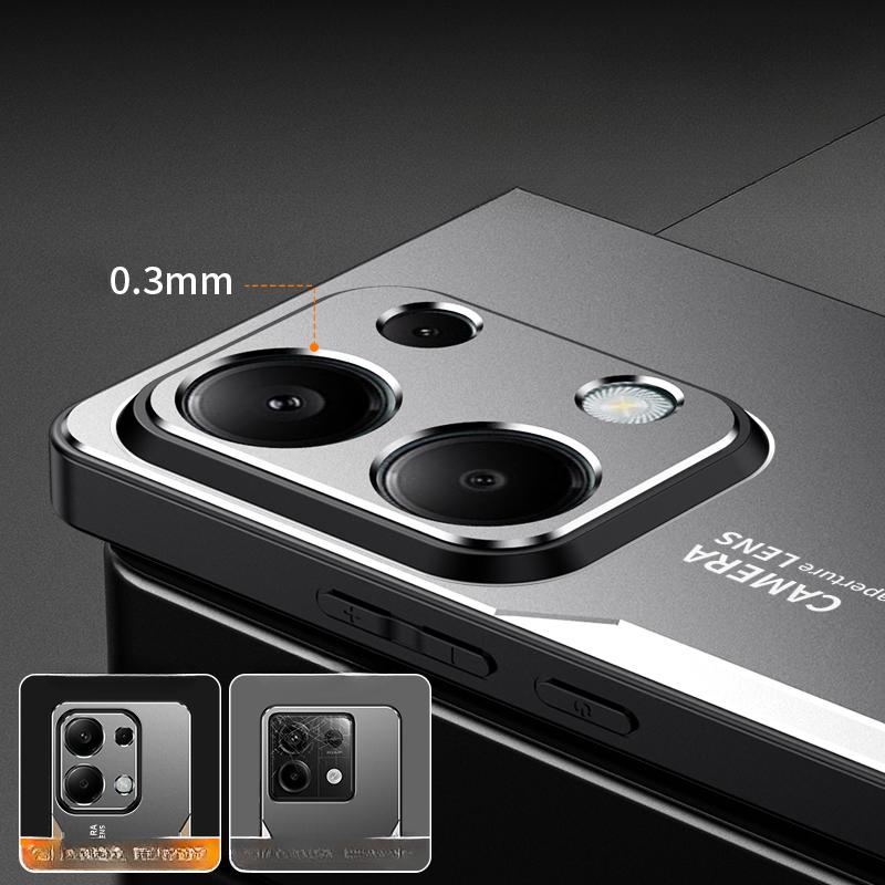 För POCO M6 PRO 4G Fodral Lyx Laser Carving Metall Stötsäker Aluminiumlegering Bakstycke för Xiaomi POCO M6 PRO 4G Kameraskydd Matt Fodral