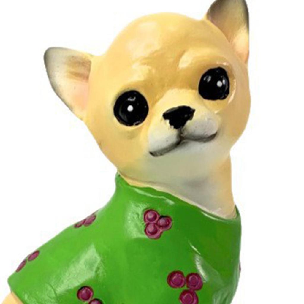 Dog Statue Animal Figurine Simulation Dog Model Resin Sculpture for Patio Lawn