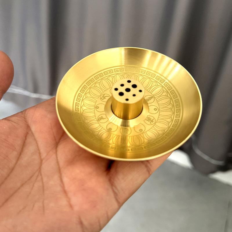 Round Incense Burner 9 Hole Incense Holder Incense Stick Plate Tray Palo Santo Holder Sage Holder For Mediation Yoga Ritual