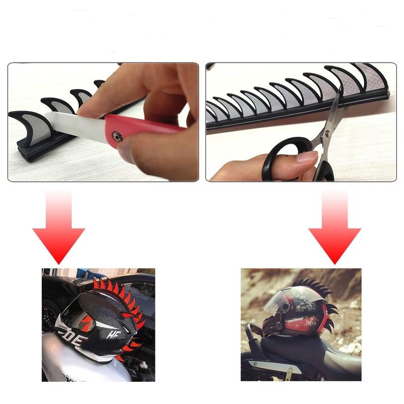 1Pc Rubber Dirt Biker Motocross Mohawk Biker Helmet Mohawks Spikes Motorcycle Helmet Mohawk Sticker