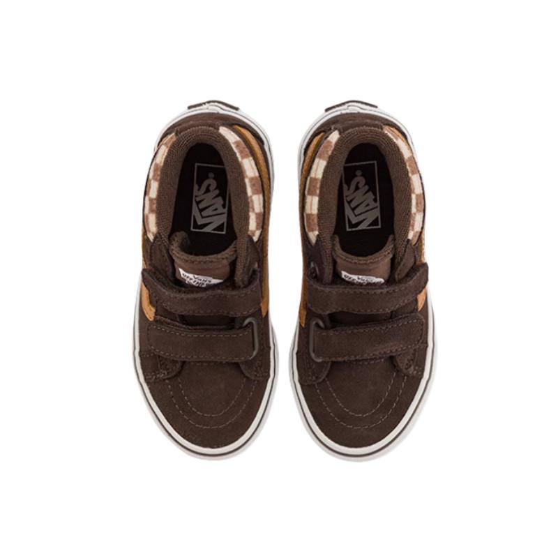 Vans Mte Sk8-Mid Reissue Versatile Comfortable Durable High-Top Kids Skate Shoes Kids Sneakers Brown VN000D10BF2