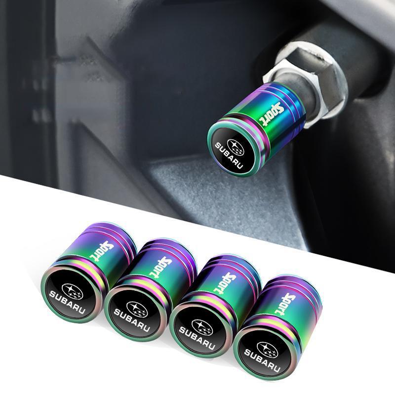 Subaru Forester Proud Tiger XV Car Tire Valve Cap Anti theft Valve Core Cover Metal Dust Cover rgw1