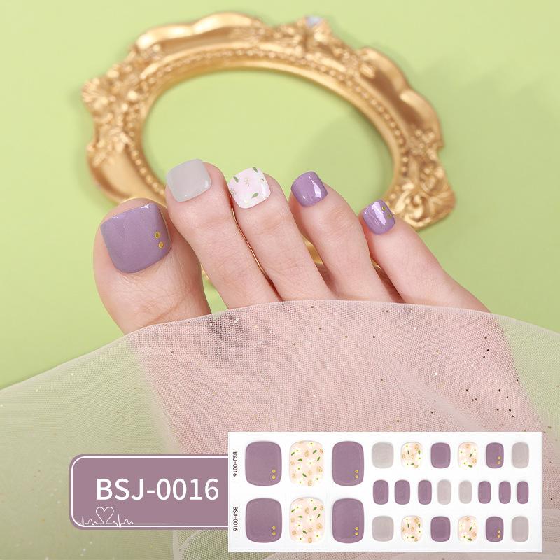 Gel Toenail Stickers Gel Manicure Stickers 3D Phototherapy Nails Semi-cured Toenail Stickers