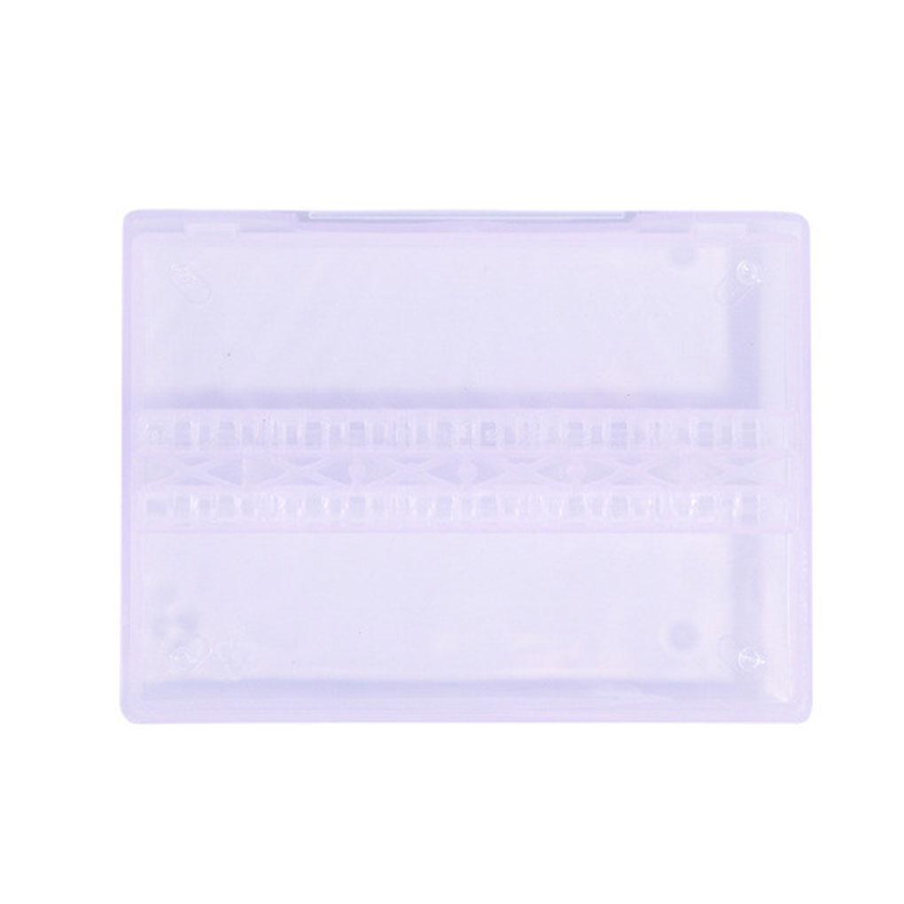 14 Slots Empty Clear Drill Bits Storage Case Box Plastic Display Grinding Heads Holder Organizer Manicure Container