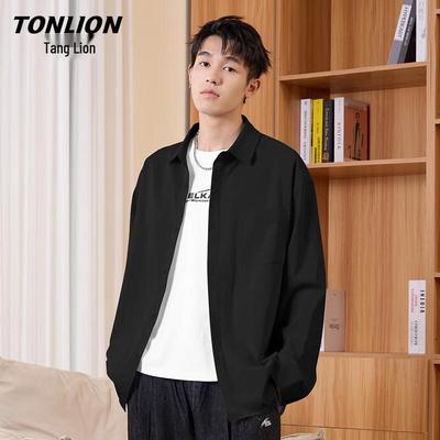TonLion Men's Casual Long-Sleeve Button-Up Shirt