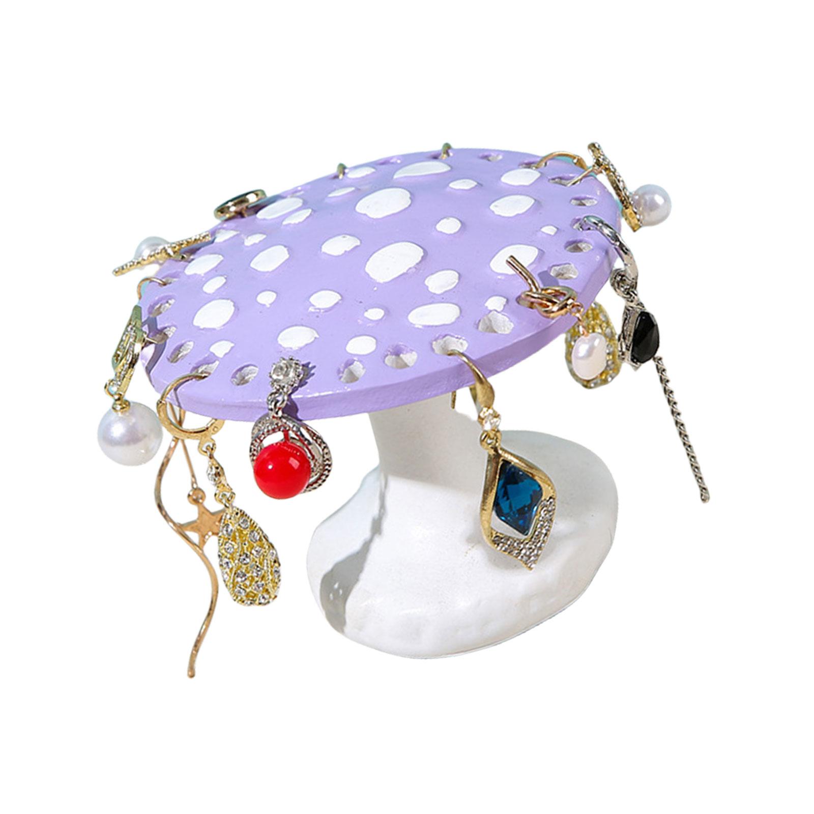 

Милая подставка для украшений в виде гриба, органайзеры для серег для женщин и девочек, украшение комнаты, рождественский подарок на день рождения фиолетовый