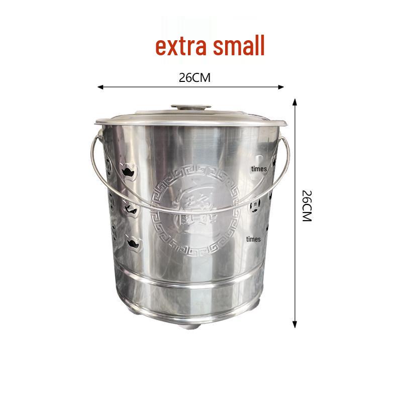 Stainless Steel Smokeless Incense & Yuanbao Burning Barrel for Indoor Worship