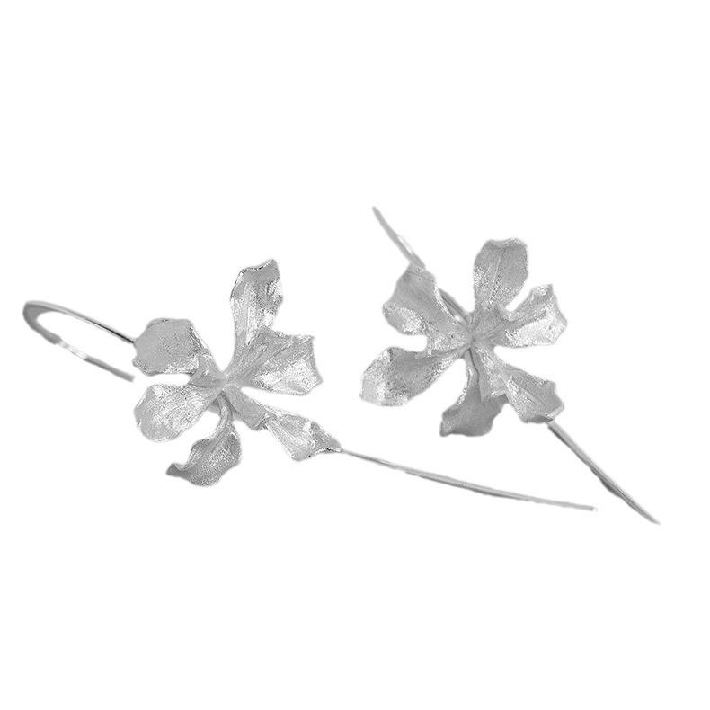 Shanlin "Iriszauber" Gold- und Silberfarbene Lange Ohrringe mit Blumenmuster - Natürlich, Künstlerischer Stil für Frauen