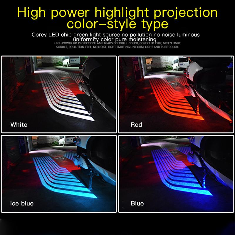 2Pcs Motorcycle LED Lamps Welcome Door Courtesy Light With Projector Angels Wing Led Carpet Underglow For Car Motorcycle Light