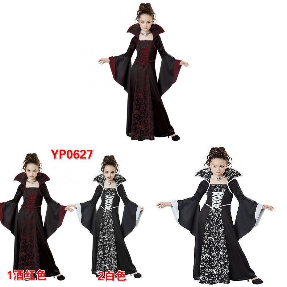 Halloween Witch Costume For Girls With Vintage Dress And Stripe Details For Kids Age 3 To 8