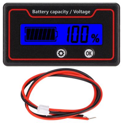 Indicatore luminoso di batteria con allarme e display LCD, misuratore di tensione della capacità della batteria di sicurezza per veicoli elettrici