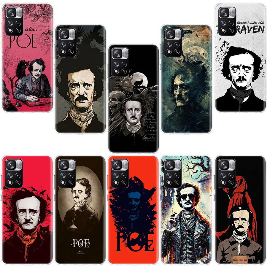 Edgar Allan Poe Phone Case For Redmi Note 13 12 Pro Plus 14 15 Pro 5G 11 11T 11E 11S 10 Pro 10S 9 9S Cover Cell Clear TPU Capa C