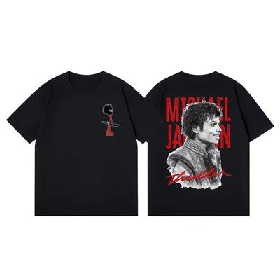 Lata 90. Rockowy Piosenkarz Michael Jackson Koszulki z Merchem Moda Retro Koszulka z Krótkim Rękawem Wysokiej Jakości Bawełna Oversize Koszulki Unisex