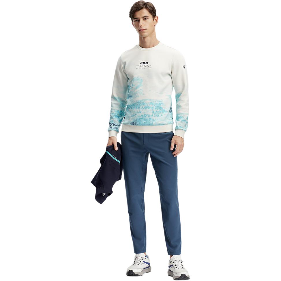 Fila Solid Color Straight Leg Casual Woven Knitted Sports Pants Men Pants Deep-Abyss-Blue A11M411805FDB