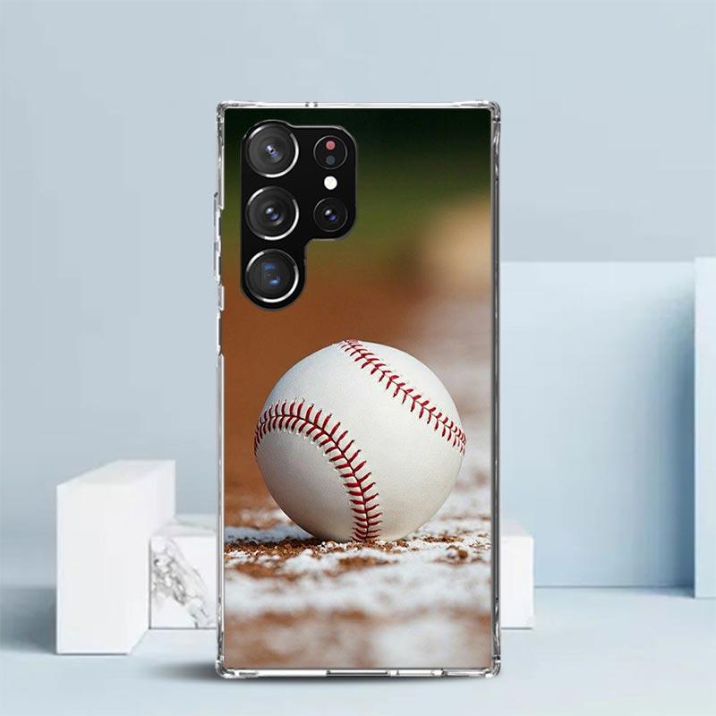 Baseball Sport Phone Case For Samsung Galaxy S24 S25 Edge S26 Ultra S22 S23 Plus S21 + S20 FE Soft TPU Back Cover Galaxy S25 S22
