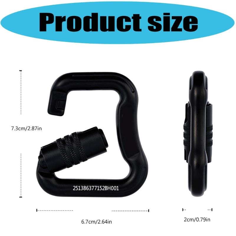 Light Weight Aluminum Alloys Safety Lock Carabiner for Rock Climbing Rappelling Paragliding Equipment