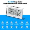 Baldr 8.5" Large Screen Weather Station RCC Atomic Alarm Clock Thermometer Hygrometer Moon Phases 100M Wireless Outside Forecast