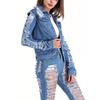 2026 Women's Plus Size Lapel Denim Jacket - European & American Style