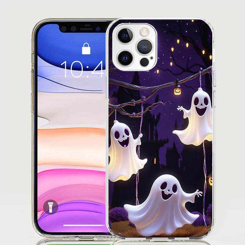 Cute Halloween Ghost Phone Case For iPhone 17 Air 16 15 Plus 11 14 Pro Max 13 Mini 12 7 8 + SE Pattern Art Customized Cover 17 A