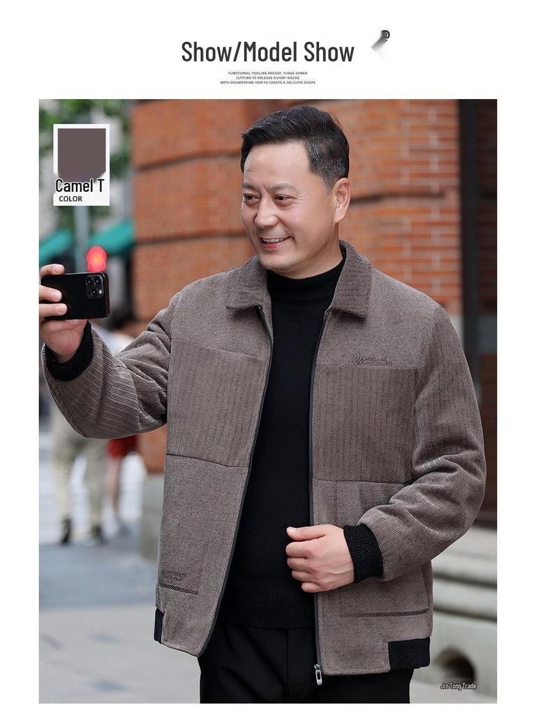 Dad's 2024 Casual Spring/Autumn Jacket for Elderly Men - Ideal for 50-Year-Olds and Up.