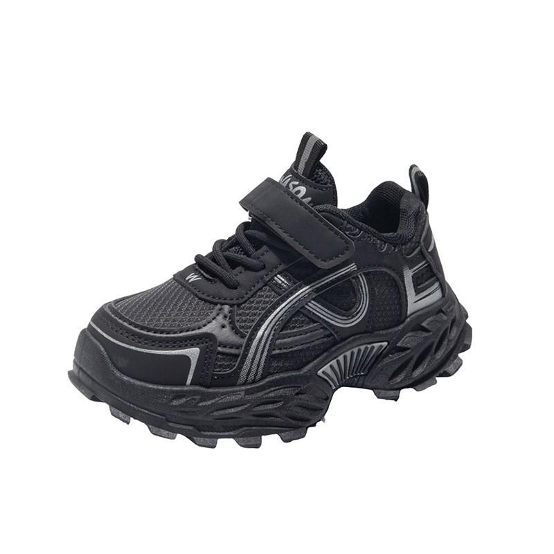 Kids Chunky Sneakers Boys Girls Lightweight Breathable PU Upper Rubber Sole Velcro