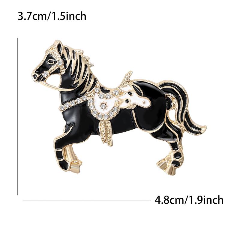 4-Color Alloy Running Horse Brooch Pins Fashion Exquisite Zodiac Horse Badge Women Kid'S Clothes Backpack Brooches New Year Gift