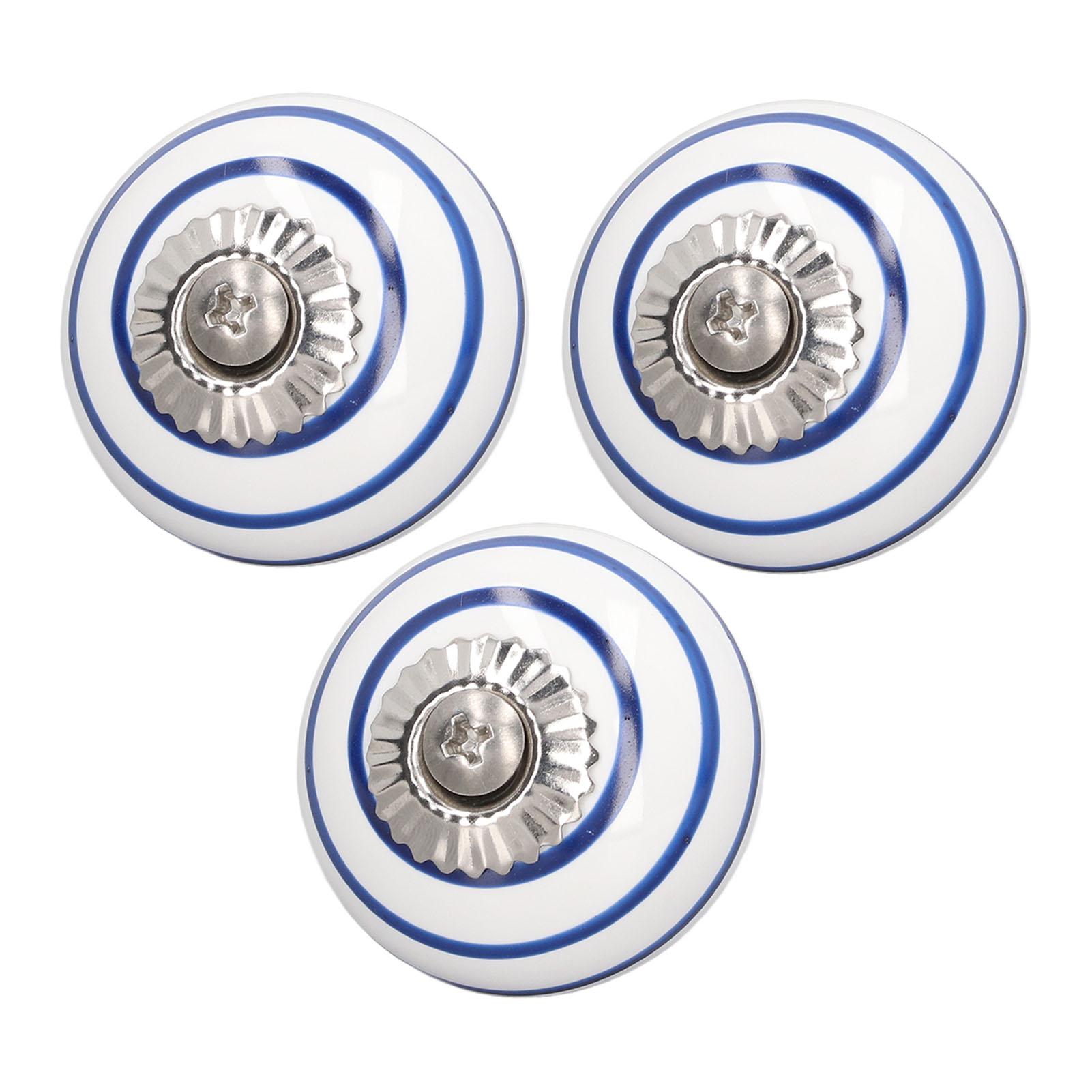 

3Pcs Ceramic Single Knob Elegant Round Closet Door Handles for Cabinets Furniture Handles