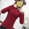High Neck Solid Color Knit Sweater - Women's Long Sleeve Korean Style Pullover for Autumn/Winter