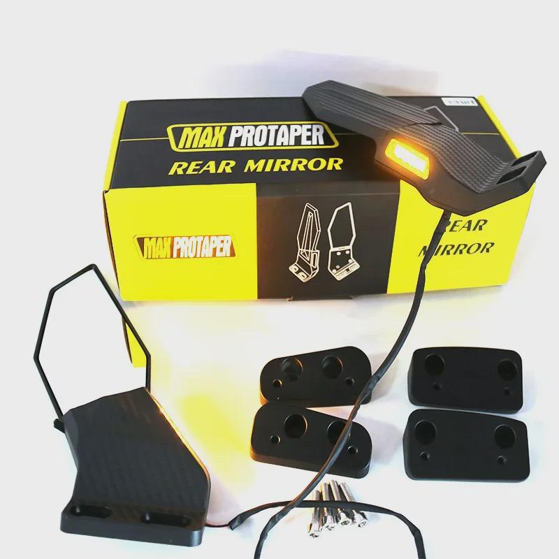 Moxin Universal Motorcycle Rearview Mirror for R25, NMAX, NINJA with Yellow Light Reflector