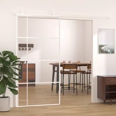 Vidaxl Sliding Door, ESG Glass and Aluminum, 102.5X205 Cm, White