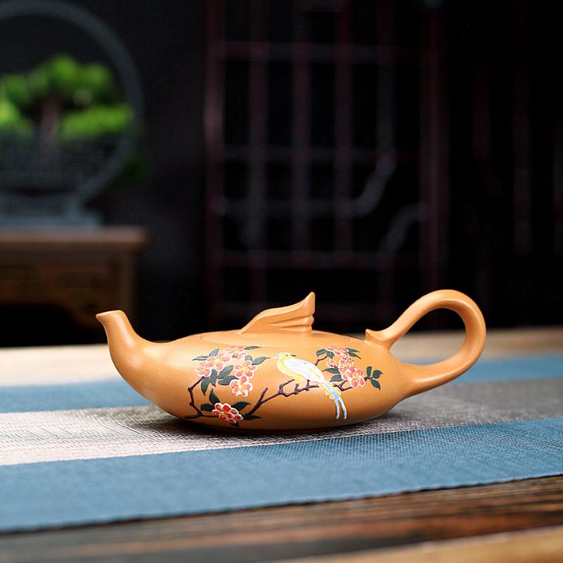 

180 мл изысканные чайники из фиолетовой глины Исин, гладкий чайник ручной работы из необработанной руды, золотой срез, глиняный чайник с фильтром, чайный набор «Цзыша»