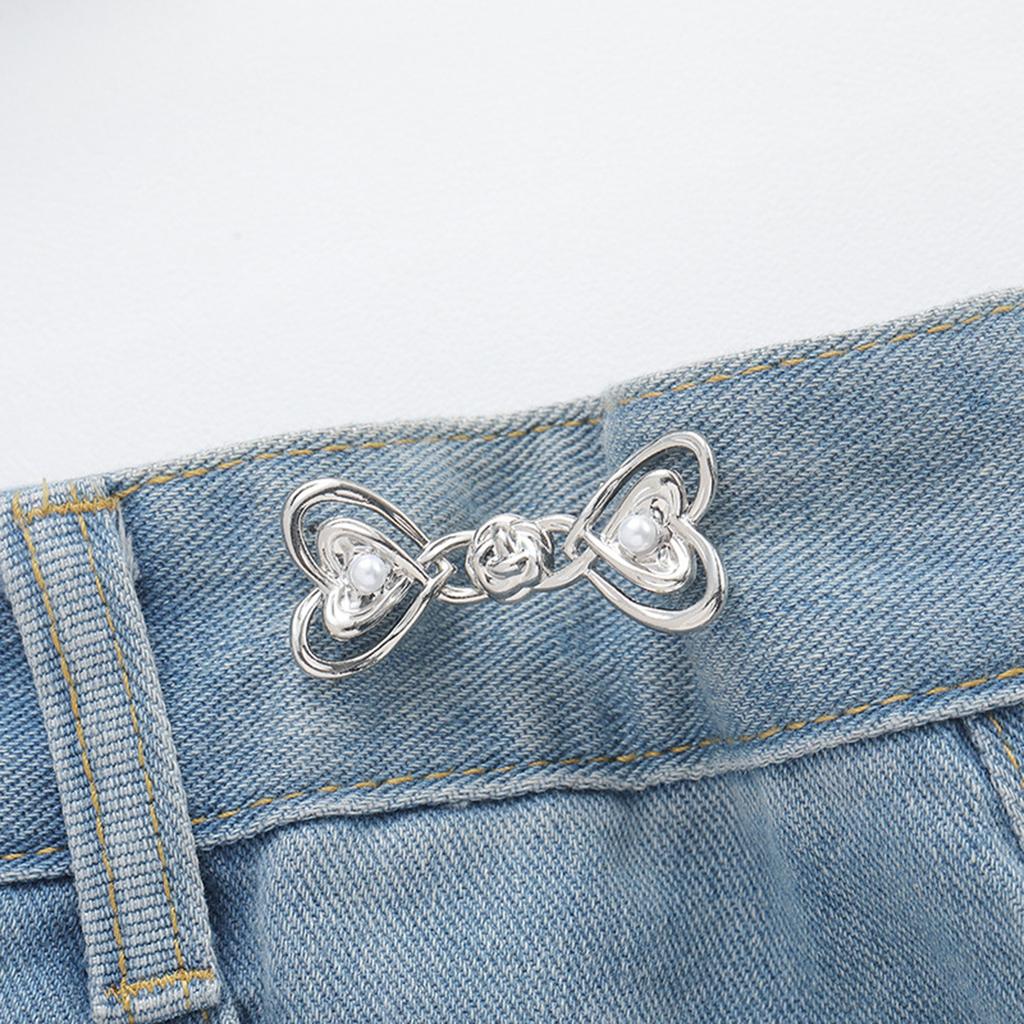 Beautiful Chinese Knot Adjustable Tightener Waist Buckle For Jeans,No Sewing Required Metal Button Adjuster For Pants And Skirts