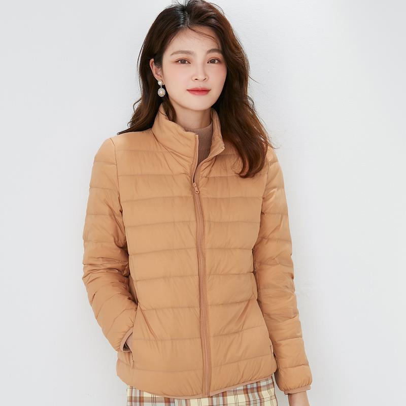 Women's Lightweight White Duck Down Jacket 2023 - Short, Hooded, Stand Collar, Fashionable Thin Style for Autumn/Winter