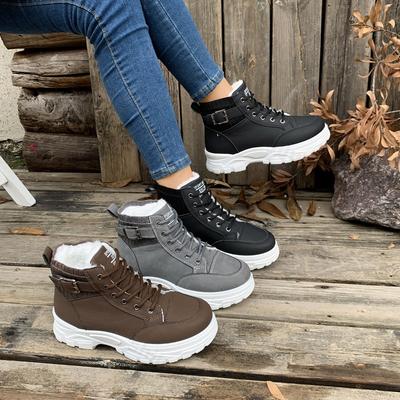 Fashion 2025 Winter New High Top Retro Warm Casual Thick Sole Plush Shoes for Women Comfortable Versatile Short Tube Chunky Cotton Shoes