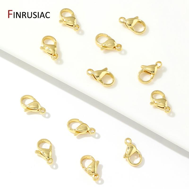 

10/12mm 18K Gold Plated Brass Lobster Clasps Hooks,Clasps For Jewelry,DIY Necklace Bracelet Making Supplies,Jewelry Materials 10mm-10 pieces