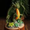 Resins Colorful Flower Dragon Miniature Figurine Ornament for Garden and Landscapes Office Home Desktop Cake Decoration