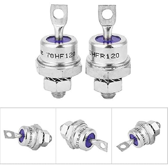 5 Pairs Rectifier Diode Spiral, Mini 5 Pairs 70HFR120/70HF120 Spiral Rectifier Diode Kit 1200V 70A Mini 70HFR120 Blocking Diode Chassis Stud Mounting
