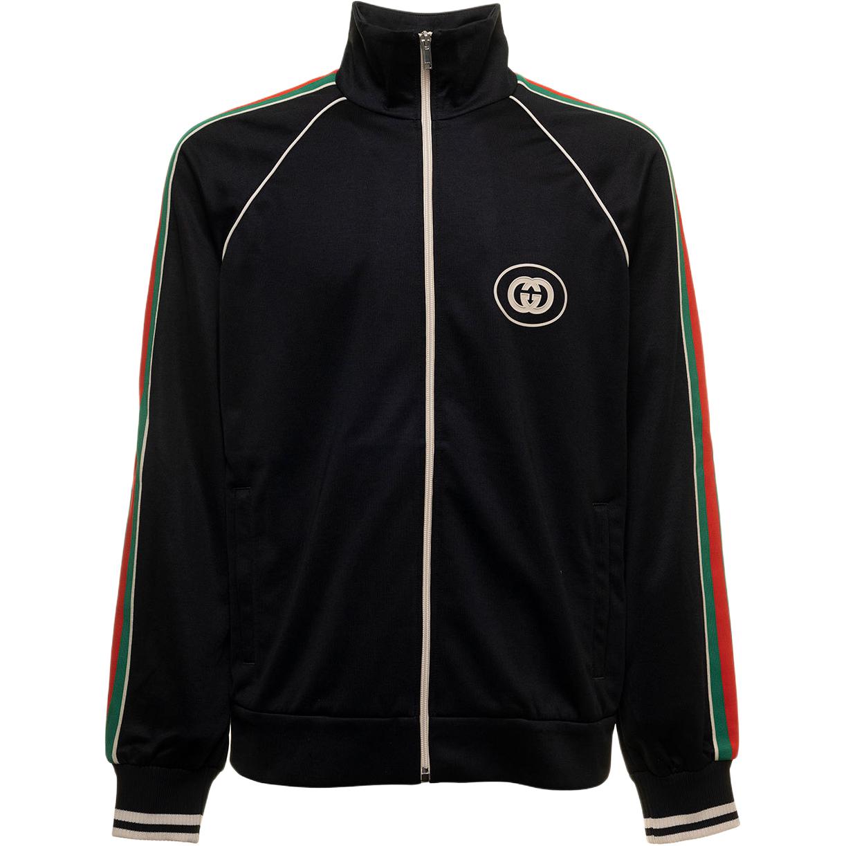 GUCCI Jackets Men`s Black Stand Collar